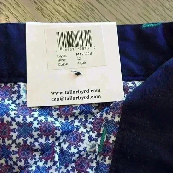 Tailorbyrd Collection NWT flat front, aqua men’s shorts. Size 32‎ - Picture 6 of 9